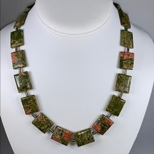 Boho unakite jasper necklace!